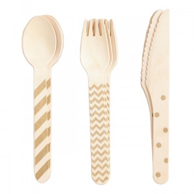 Hot sale eco-friendly disposable wooden cutlery set