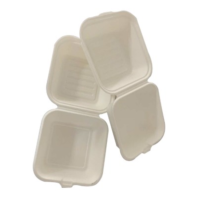 Eco-Friendly biodegradable disposable sugarcane bagasse sandwich hamburger box