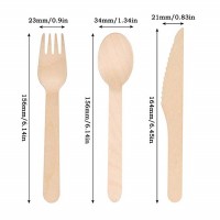 Wholesale biodegradable Wooden Cutlery Sets Disposable 50 Spoon 100 Fork 50 Knife sets