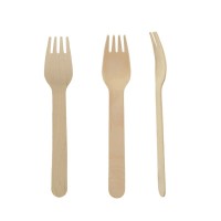 Eco- Friendly Biodegradable Disposable Natural Chip Fruit Wooden Fork