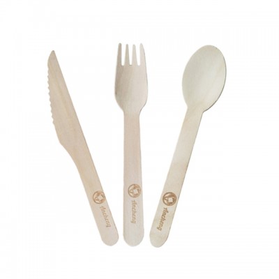 High quality disposable wholesale  bamboo cutlery ecofriendly bamboo tableware set