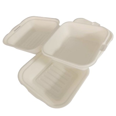 Biodegradable Eco Friendly Disposable sugarcane bagasse hamburger box