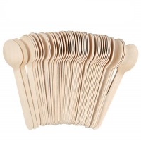 Factory price disposable icecream wooden cutlery birch wood cutlery disposable 140mm 160mm wood cutlery set