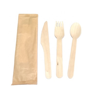 Wholesale Party Pack Composable wooden disposable cutlery for salad