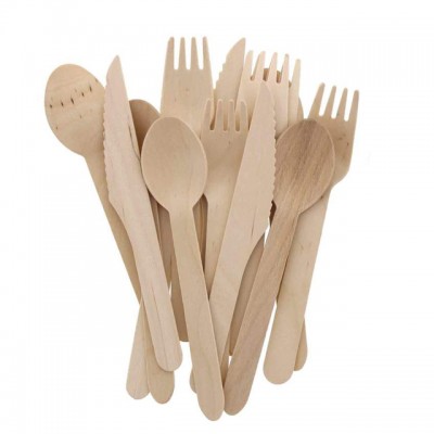 Disposable wooden tablewares set wooden fork knife spoon