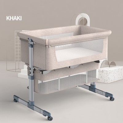 Bed Bedside Portable Baby Cradle  Mobile Foldable Multifunctional Baby Cot Bed with Storage Function