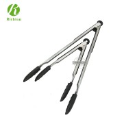 Heat resistant Silicone kitchen grill bbq tongs , food service bread and salad Clip for cooking