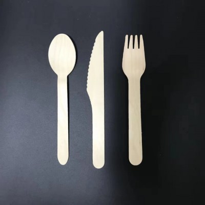 Wholesale Party Pack Composable Fork Spoon Knife wooden cutlery set disposable