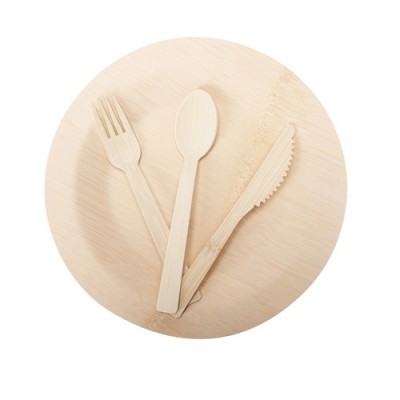 High quality approved eco friendly bamboo food serving plates and cutlery