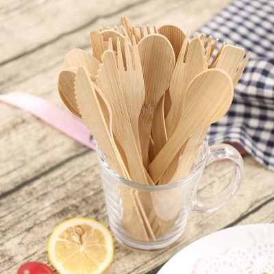 Wholesale price food grade eco friendly 170mm bamboo biodegradable cutlery