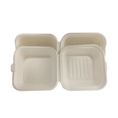 Eco-Friendly biodegradable disposable sugarcane bagasse hamburger box