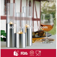 High quality bulk wholesale 3pcs frosted candle holder glass